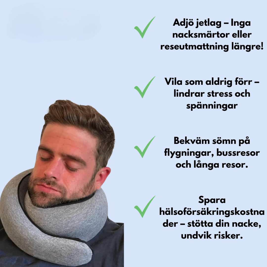 RelaxEase | Ergonomisk Nackkudde för Bekväma Resor & Smärtfria Dagar ✈️